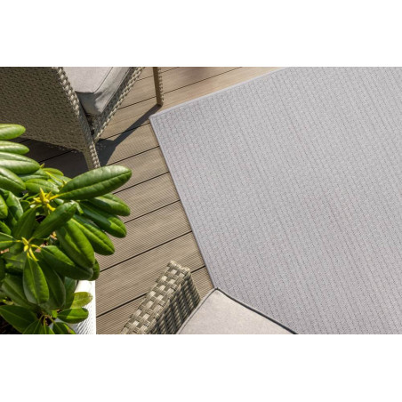 Dywan na wymiar zewnętrzny minimalistyczna geometria Toronto Squares Gray szer. 4,8m