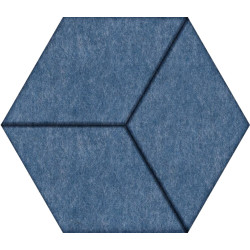 Płytka filcowa akustyczna heksagon niebieska wzór frezowany 46x40cm 2szt