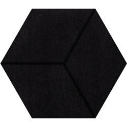 Płytka filcowa akustyczna heksagon czarna wzór frezowany 46x40cm 2szt